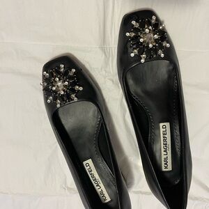 Karl Lagerfeld leather women heels .🆕